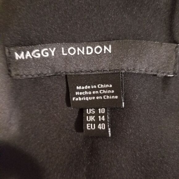 Maggy London Black a d white Midi Dress NWT size 10 - Picture 4 of 13